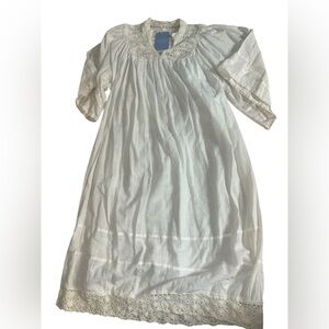 Vintage Elegant White Lace Trim Dress